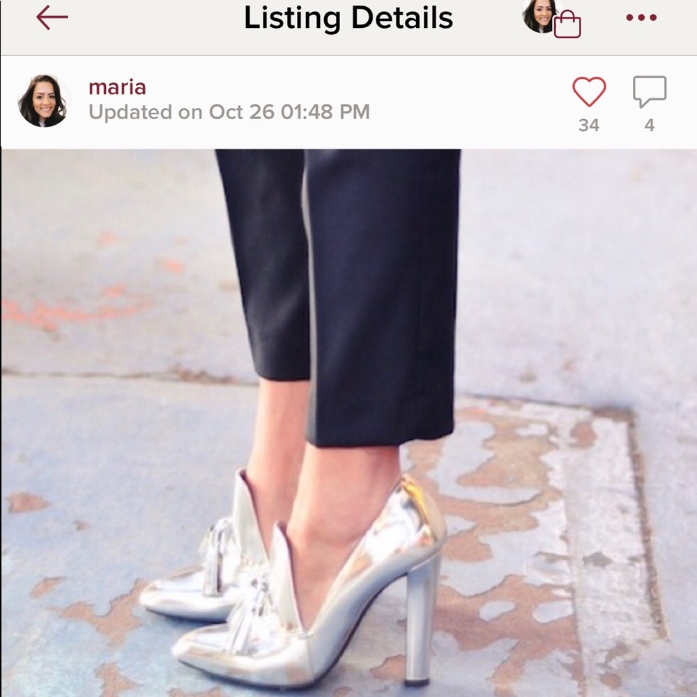 Metallic silver pumps